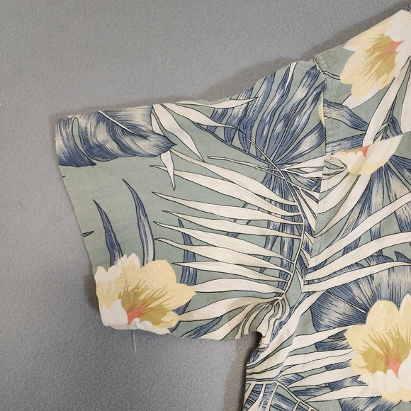 Workers for Freedom Men's Shirt 2XL Blue 100% Silk Shirt Floral Hawaiian - Picture 13 of 15